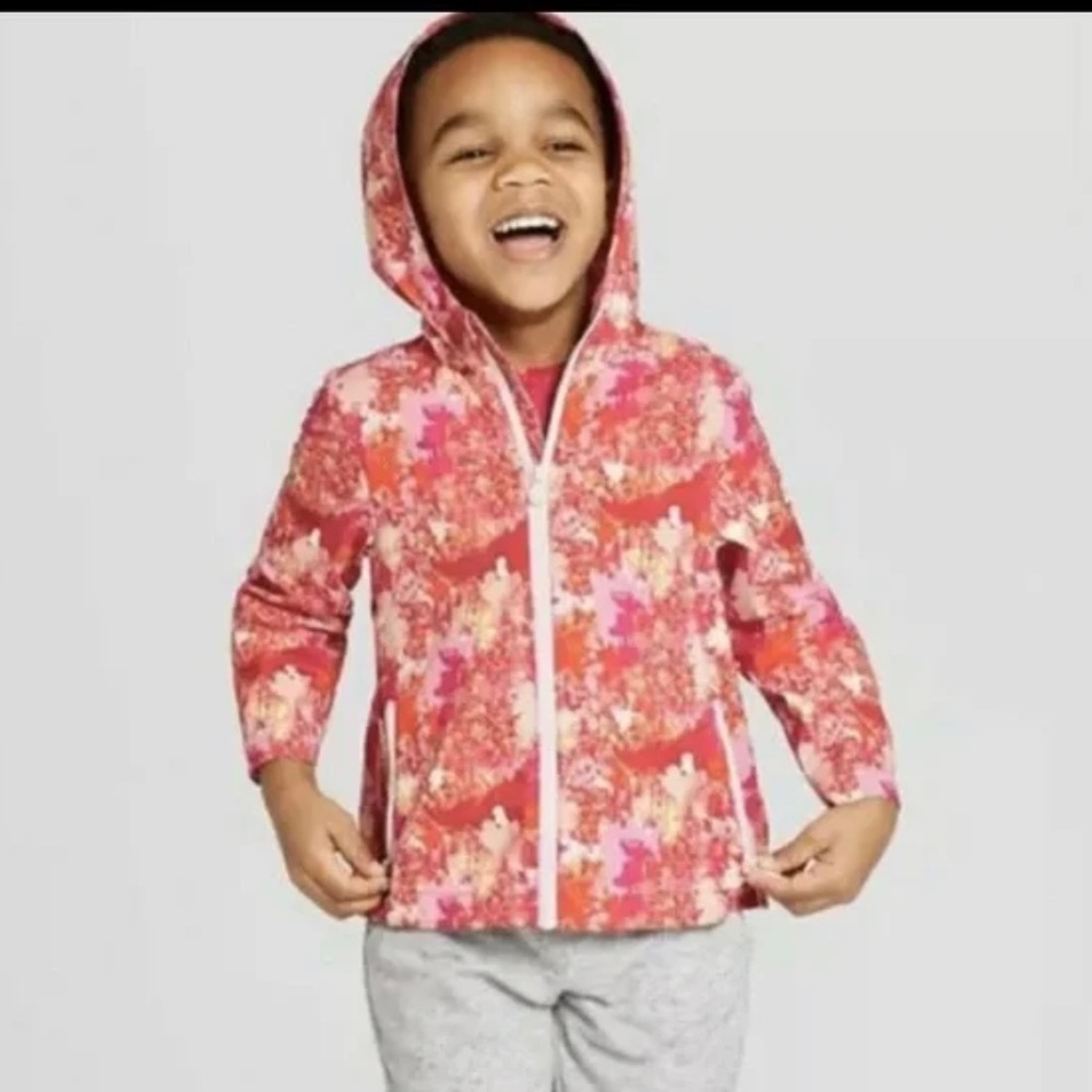 Hunter for target girl waterproof windbreaker jacket w/hood Sz large orange